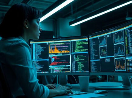Engenheira de cibersegurança analisando tráfego web e requisições com Burp Suite
