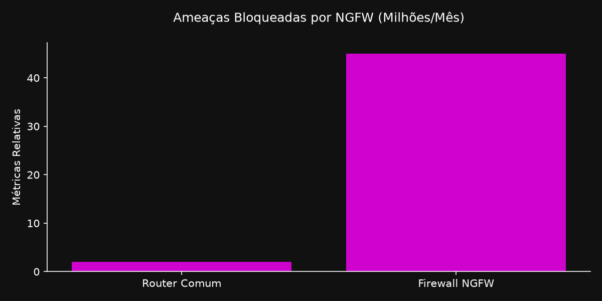 Gráfico corporativo evidenciando o impacto e os dados de Firewall Corporativo