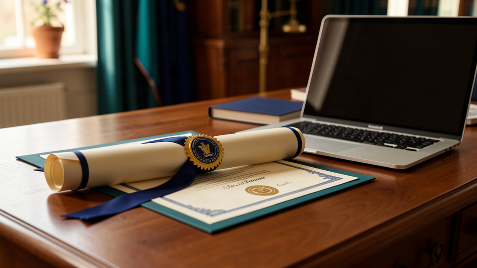 Diploma com selo oficial representando o valor de uma pós-graduação reconhecida