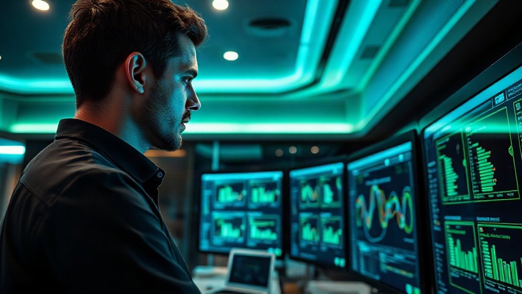 Engenheiro de cibersegurança auditando tráfego de rede e portas abertas com Nmap